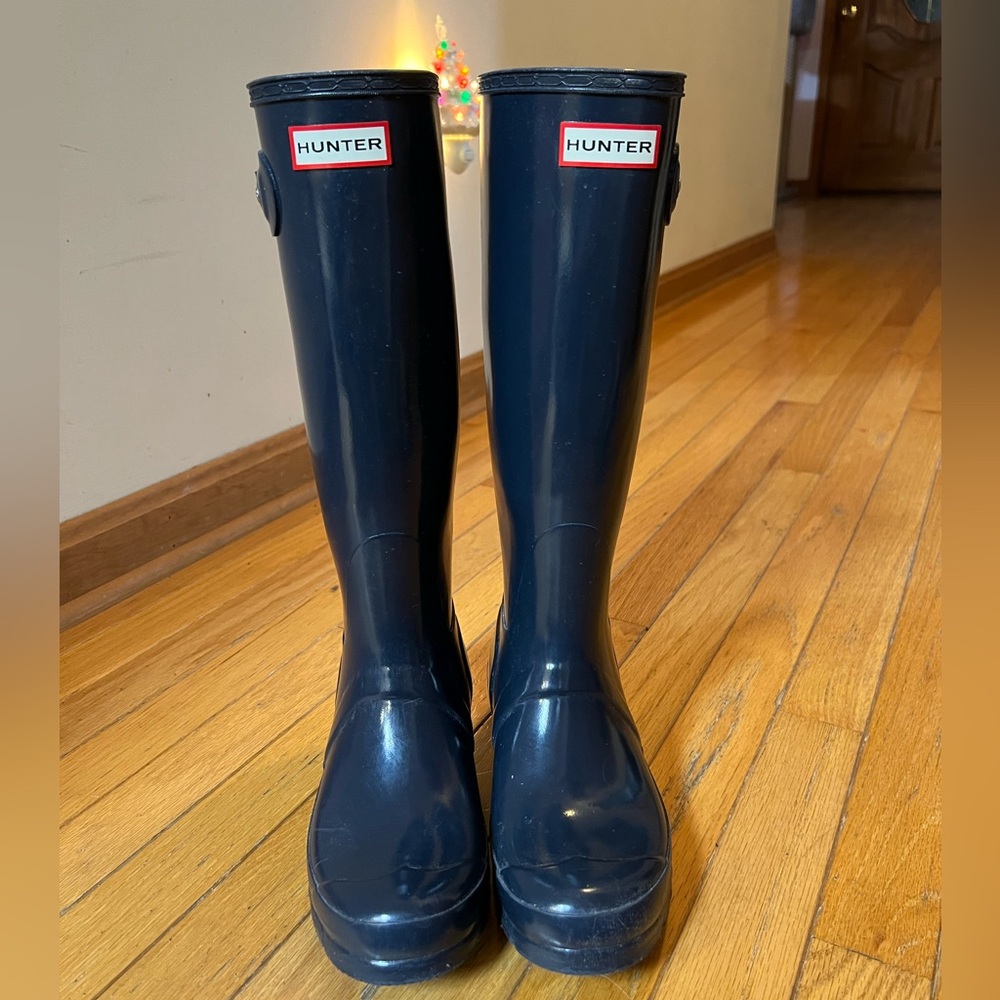 Navy Hunter Boots